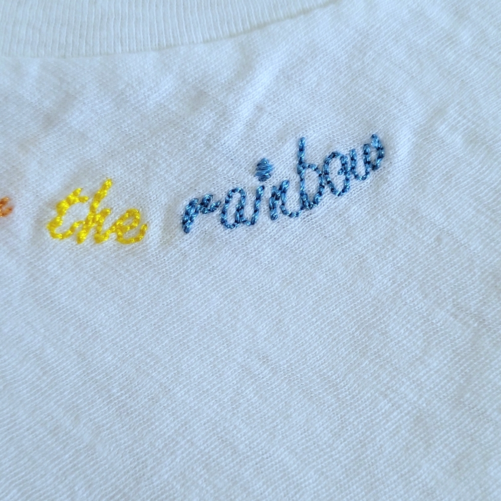 Spanx🩱 "somewhere over the rainbow"🌈 Embroidered Slub Tee👕 - NWT - Picture 7 of 14
